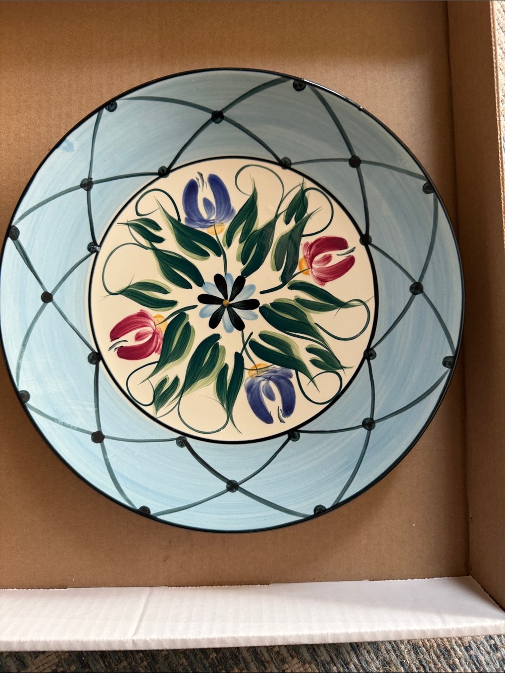 Four Hand-Painted Ceramic Plate Gail
Pittman -Arabella